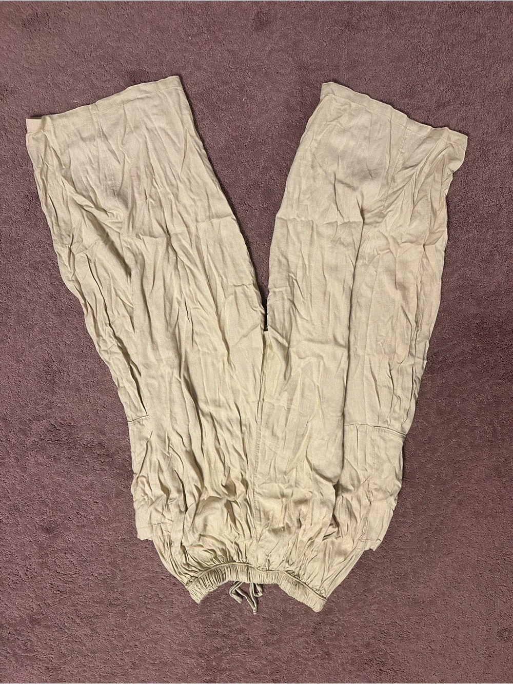 Relaxed Drawstring Wide-Leg Pants in lemongrass - Picture 3 of 4